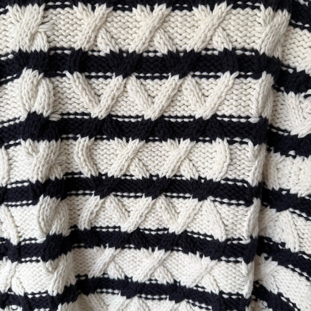 Sezane Sean Cardigan Ecru / Navy - Size S - Picture 9 of 9